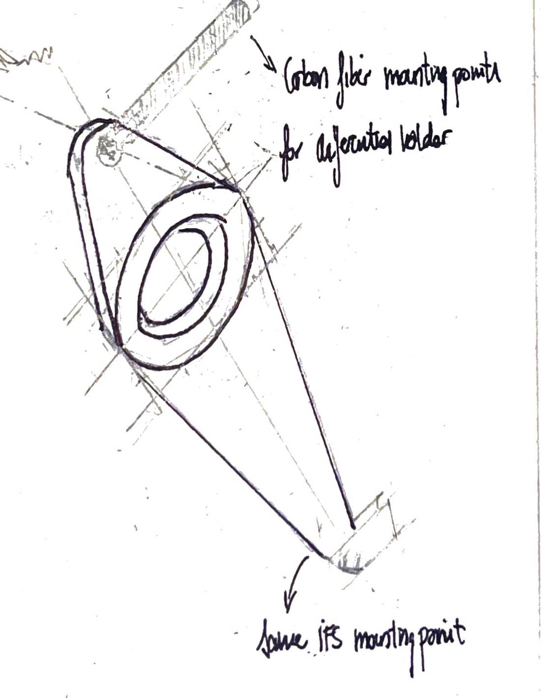 Sketch of a powertrain support bracket