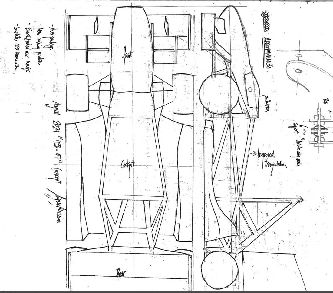Concept sketch in top and side view