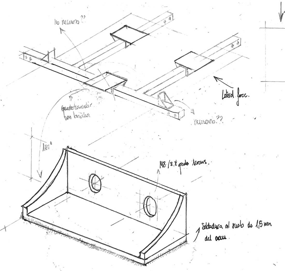 Sketch of mounting brackets