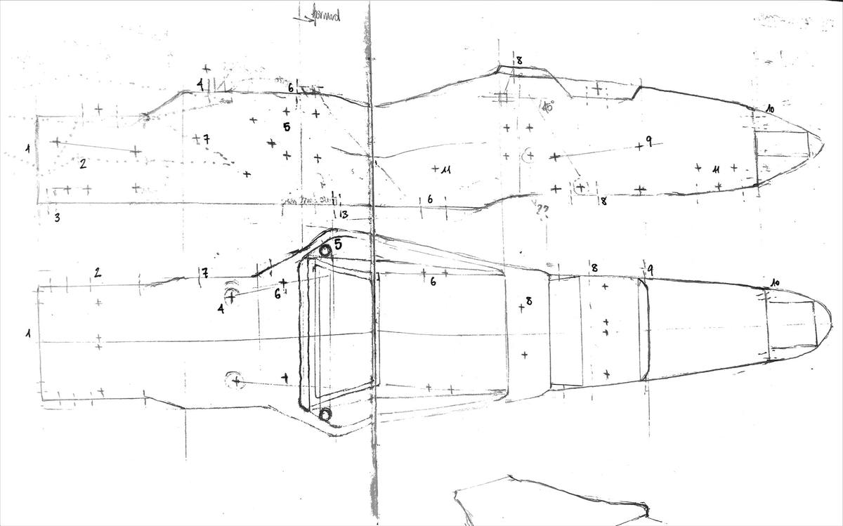 Plan views with numbered reference points