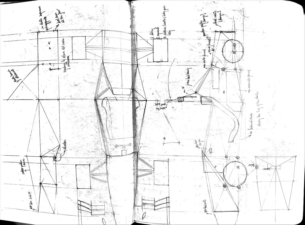 Plan layout sketch with packaging notes