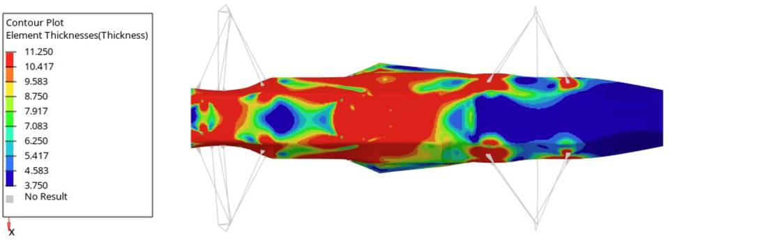 Thickness map from optimisation